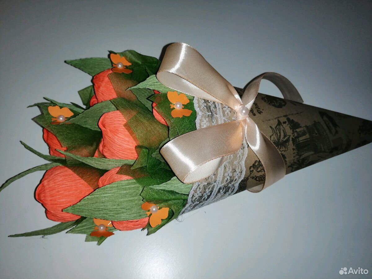 Букет из конфет Тюльпаны в кульке купить на Зозу.ру - фотография № 6