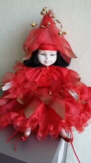 Фарфоровая кукла - Коломбина. 40 см