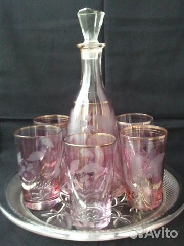 Графин со стаканчиками, винтаж