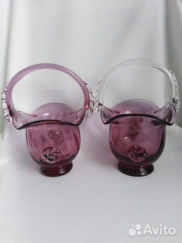 Ваза-корзинка, конфетница, винтаж. Марганцевое сте