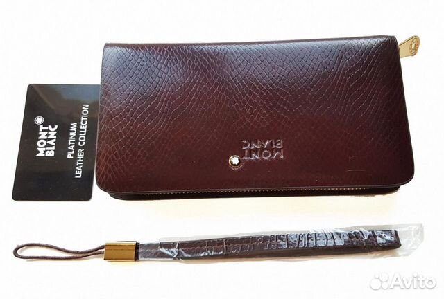 Кошелек MontBlanc с ремешком, Питон