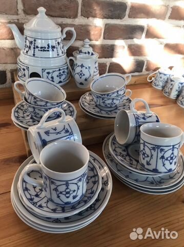 Два сервиза Луковый узор Индийский узор