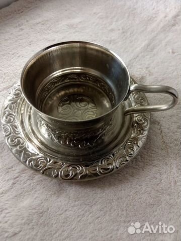 Подстаканник с блюдцем, мнц знак качества СССР