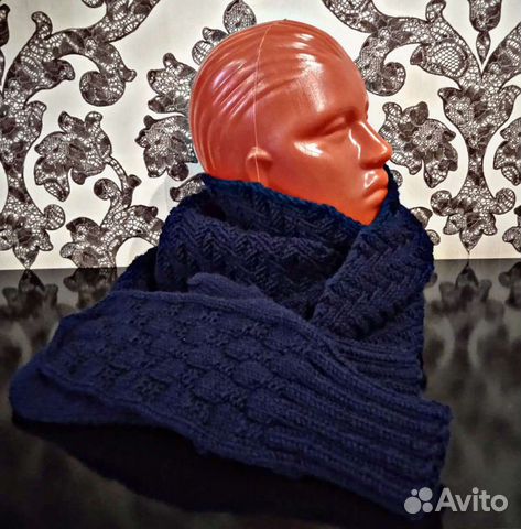 Мужской комплект шарф и варежки