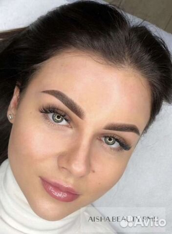 Перманентный макияж пудровые брови татуаж стрелки