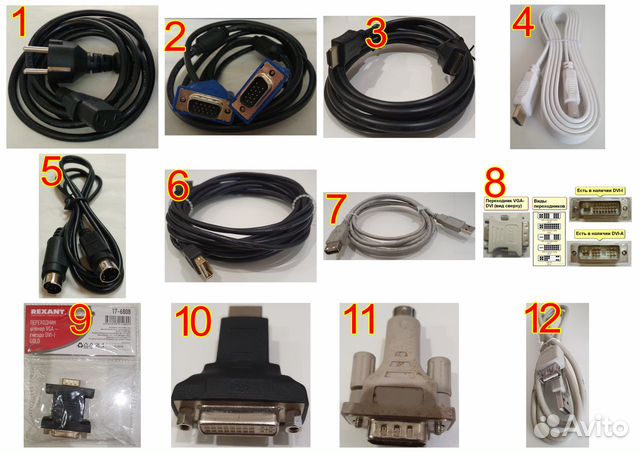 Кабели для подкл пк к Видео Аудио и др уст-в
