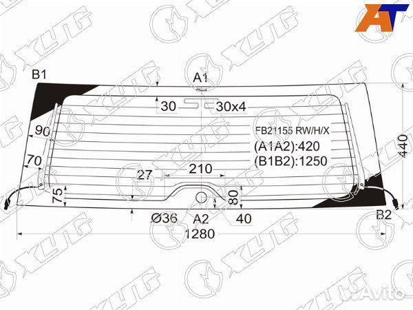 Стекло заднее vortex tingo