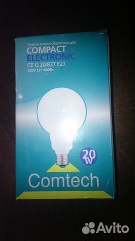 Лампа энергосберкгающая Comtech 220v 20w e27 шар Лампа энергосберкгающая Comtech 220v 20w e27 шар