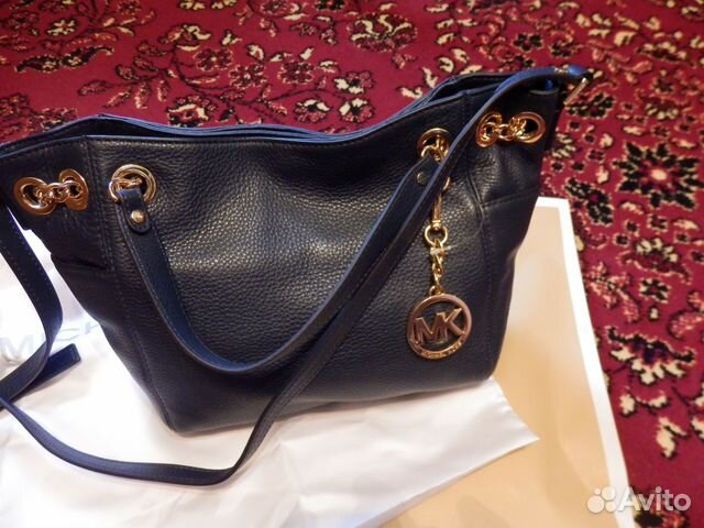 Сумка michael kors новая синяя натуральная кожа