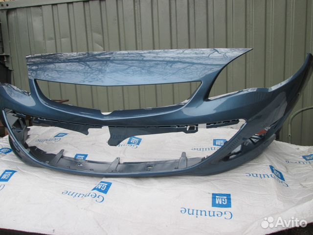 Opel Astra J бампер передний цвет синий