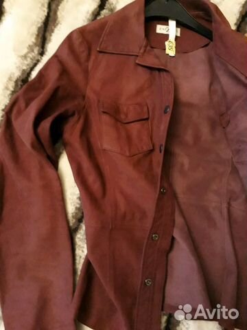Рубашка-куртка натур.тонкая замша р.46