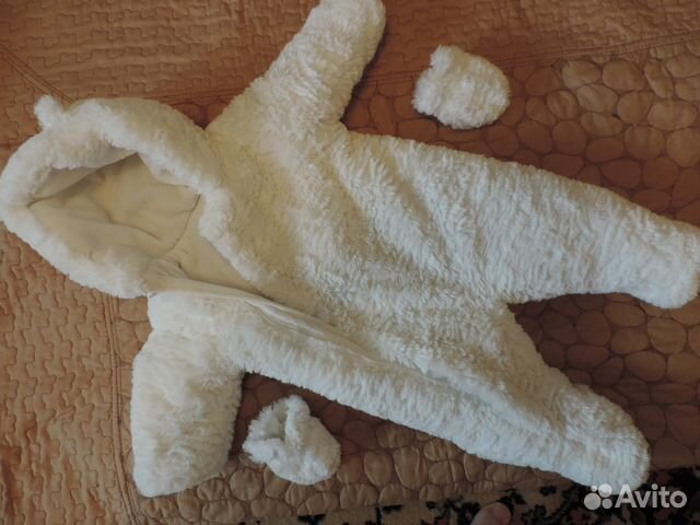 Теплый Комбинезон с варежками mothercare 6-9 мес