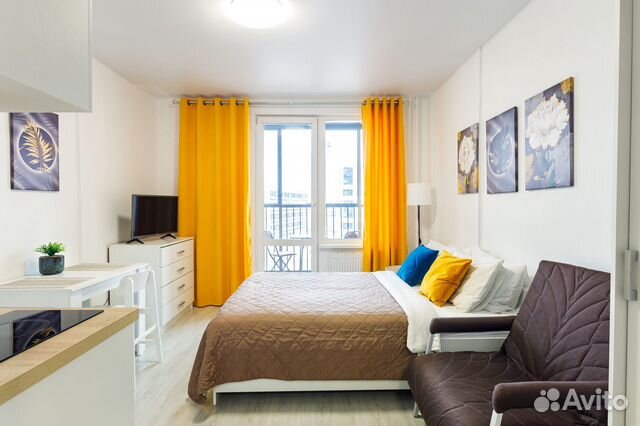 

Квартира-студия, 29 м², 2 кровати