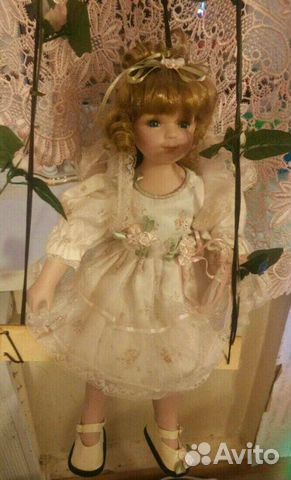 Коллекционная фарфоровая кукла ручной работы.Новая