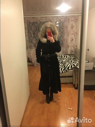 Шуба мутон отделка кожа, капюшон писец Шуба мутон отделка кожа, капюшон писец