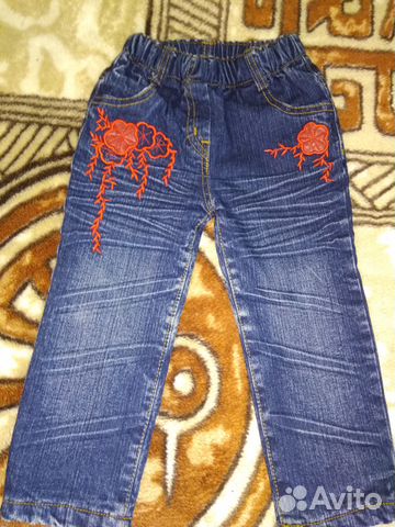 Джинсы на флиске и шапочка Джинсы на флиске и шапочка