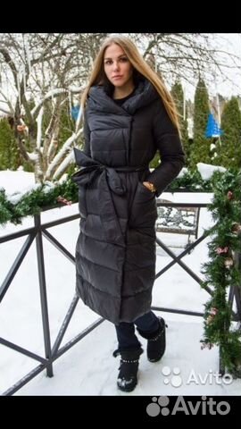 Пуховик длинный в стиле Armani