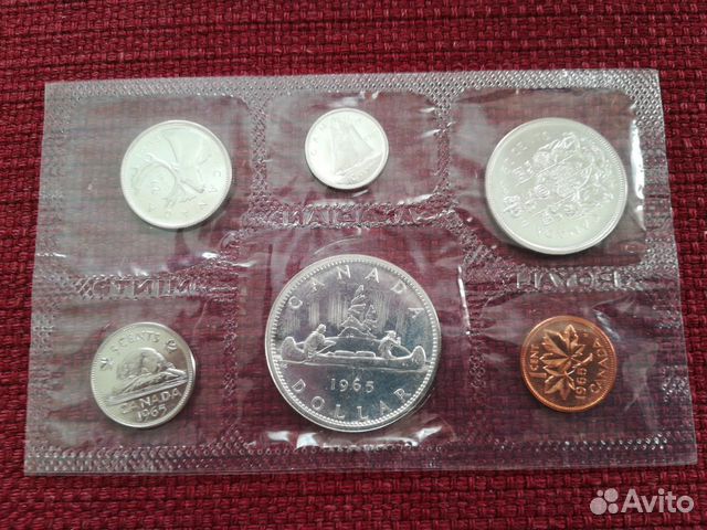 Годовой набор Канады 1965 года 3 монеты серебро
