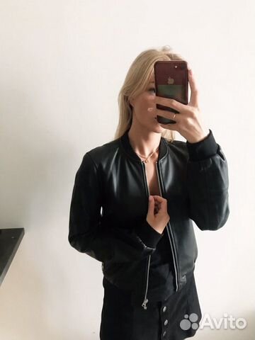 Кожаная куртка женская (кожзам) zara