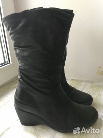 Сапоги зимние, кожа, р.35, б/у