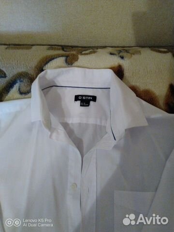 Рубашка белая ostin с длинным рукавом