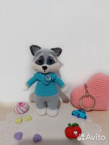 Игрушка енотик 12см, вязаная крючком