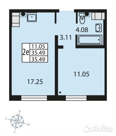1-к квартира, 35.7 м², 10/19 эт.