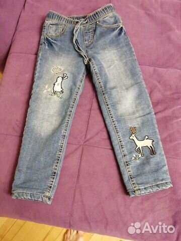 Джинсы на флисе для девочки (р. 116) Джинсы на флисе для девочки (р. 116)