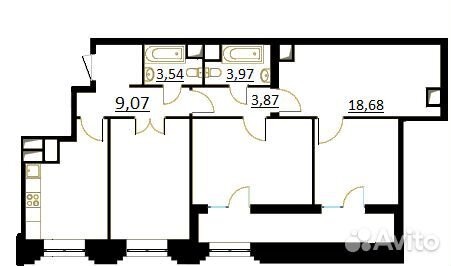 3-к квартира, 101.4 м², 2/24 эт. 3-к квартира, 101.4 м², 2/24 эт.