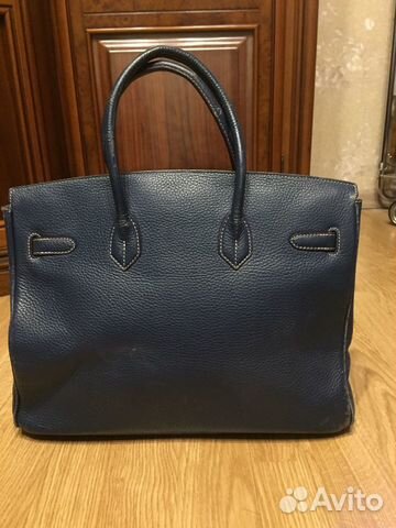 Женская кожаная синяя сумка birkin hermes Женская кожаная синяя сумка birkin hermes