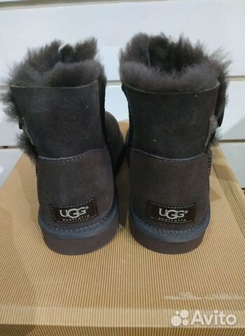 UGG угги, с пуговицей шоколадные