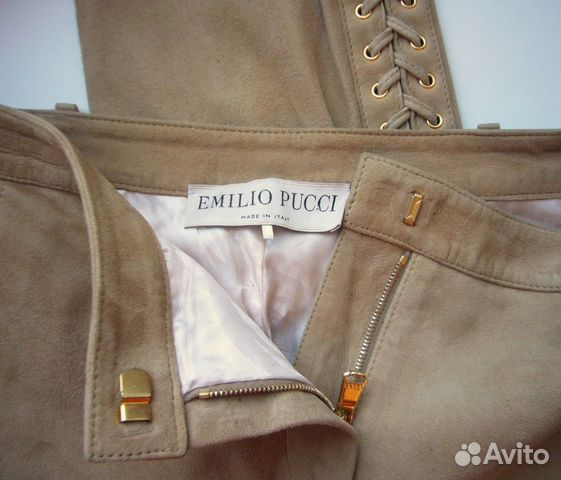 Emilio Pucci, оригинал, роскошные замшевые брюки Emilio Pucci, оригинал, роскошные замшевые брюки