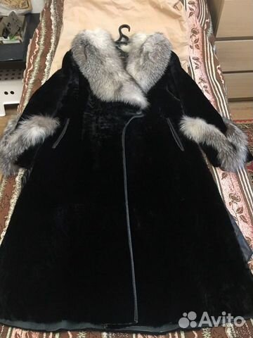 Шуба мутон песец Шуба мутон песец
