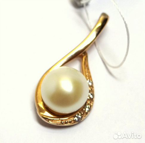 Новый кулон с жемчугом из золота 585 пробы Новый кулон с жемчугом из золота 585 пробы