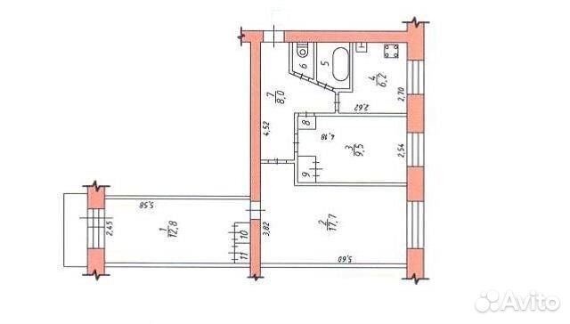 3-к квартира, 60 м², 5/5 эт. 3-к квартира, 60 м², 5/5 эт.