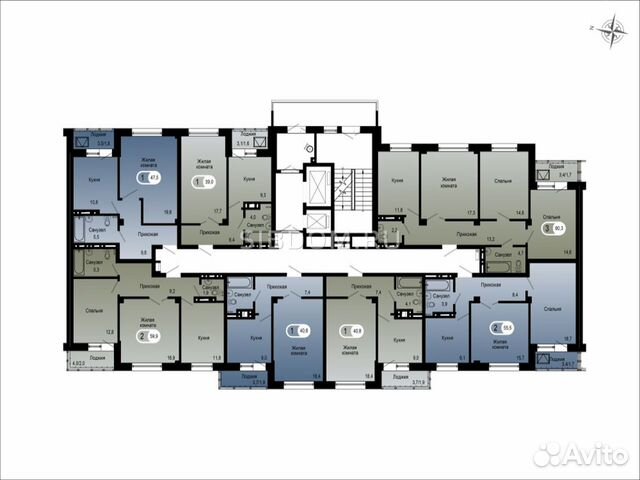 2-к квартира, 60 м², 19/19 эт. 2-к квартира, 60 м², 19/19 эт.
