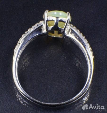 Серебряное кольцо с опалом и фианитом натуральным