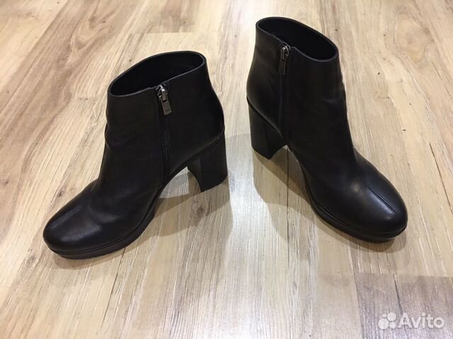 Кожаные ботильоны на платформе