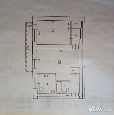 2-к квартира, 47.9 м², 5/5 эт. 2-к квартира, 47.9 м², 5/5 эт.