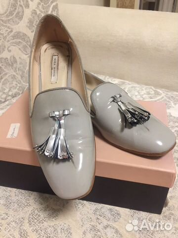 Мокасины Лоферы серые лак Zara