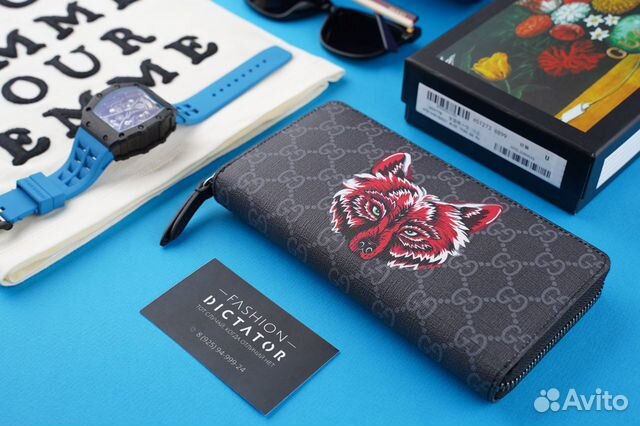 Бумажник портмоне кошелек на молнии клатч Gucci GG