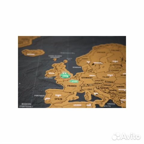 Скретч карта Scratch Map (черно-золотая)