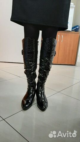Сапоги кожаные лакированные Сапоги кожаные лакированные
