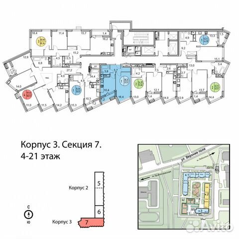 1-к квартира, 37.4 м², 13/21 эт. 1-к квартира, 37.4 м², 13/21 эт.