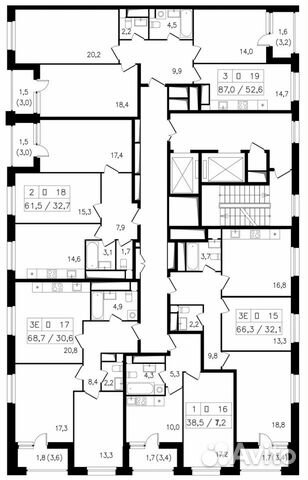 2-к квартира, 61.5 м², 5/17 эт. 2-к квартира, 61.5 м², 5/17 эт.