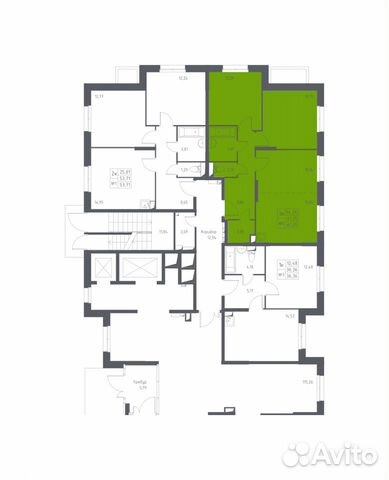 3-к квартира, 61.3 м², 1/12 эт. 3-к квартира, 61.3 м², 1/12 эт.