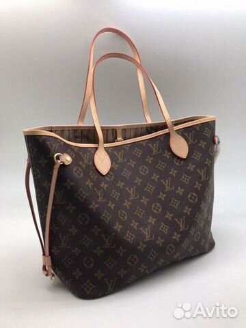 Сумка Луи Виттон шоппер neverfull мм коричневая