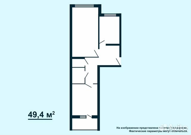 1-к квартира, 40.9 м², 1/10 эт.