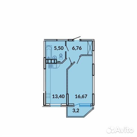 1-к квартира, 45.5 м², 4/16 эт.
