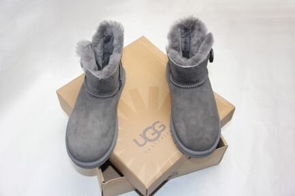 Угги UGG Australia Bailey Button Mini Grey Серые